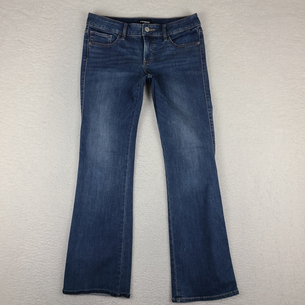 EXPRESS Jeans‎ Womens 8 Blue Boot Low Rise Dark Wash Denim